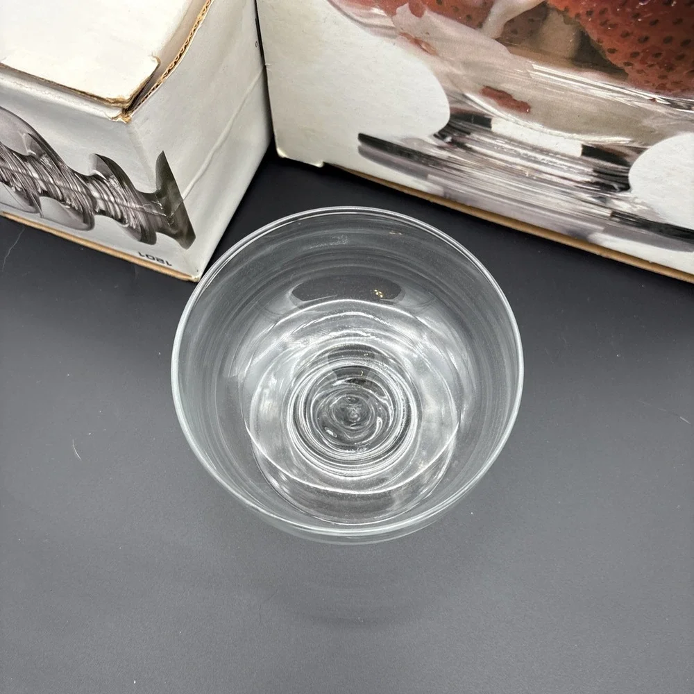 Vintage Crown Corning Applause Glass Dessert Dishes 12 Oz - Set of 7 with Boxes